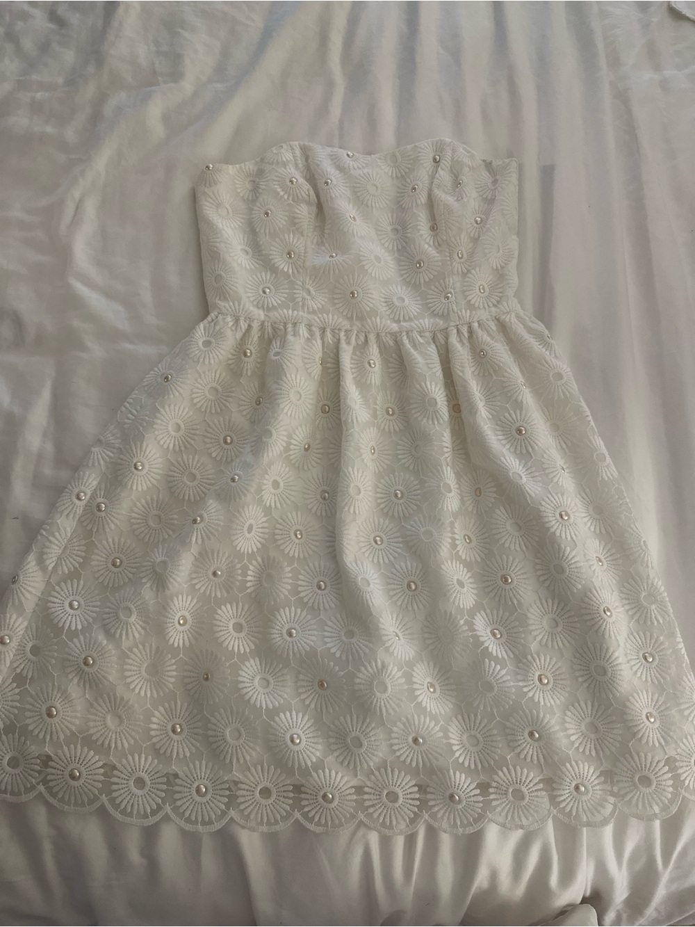 Lilly Pulitzer White Strapless Eyelet Skater Dress - Picture 2 of 2
